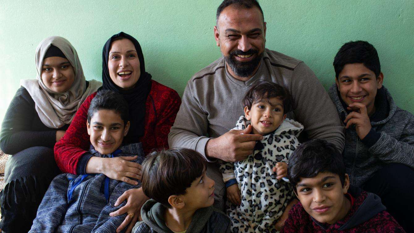 A family smiling together