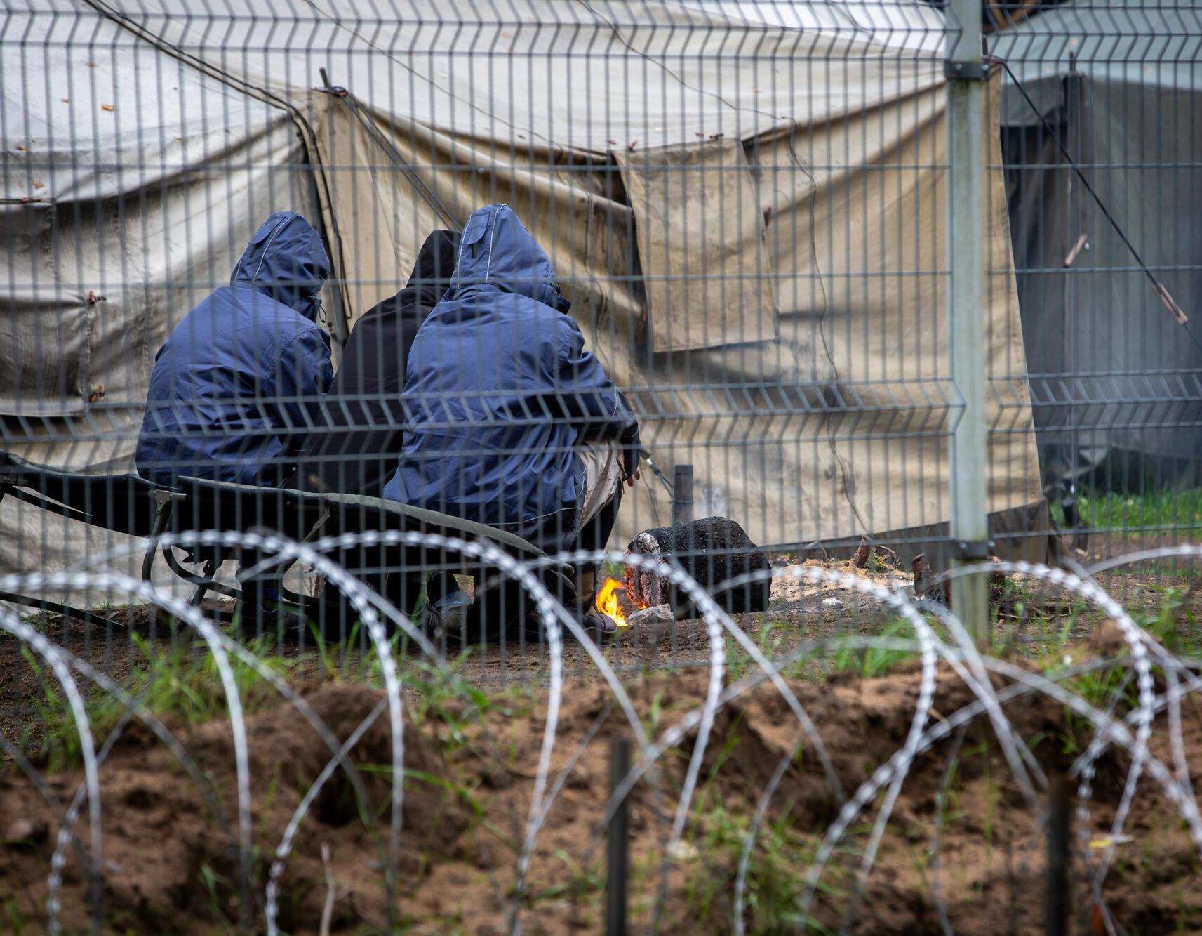 A temporary camp in Rūdninkai