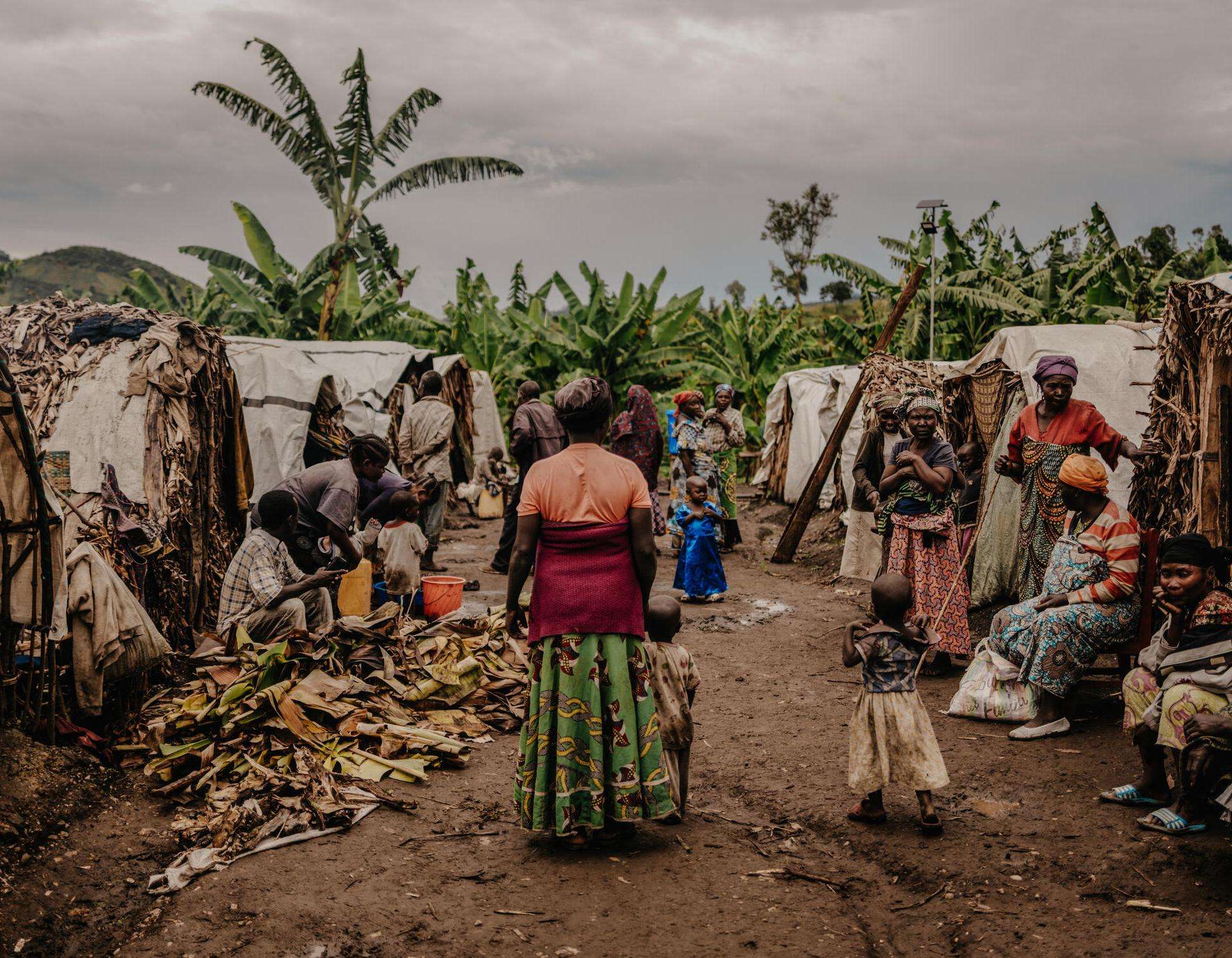 View of Bugeri site for displaced people in the Minova health zone, South Kivu province, in eastern DRC.