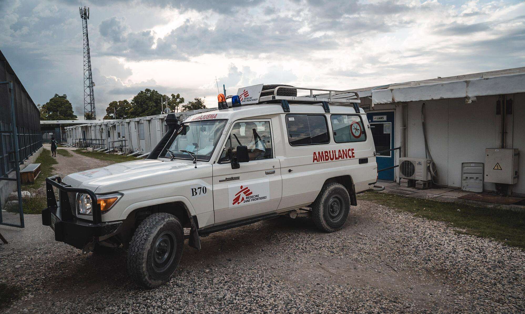 An MSF ambulance at Tabarre hospital, Haiti.