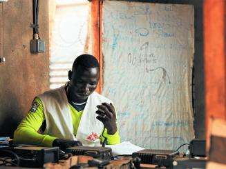 John, a radio operator, monitors and track movements of all the vehicles to make sure staff are safe and their location is known at all times. He also notes and records all the deliveries to the site.