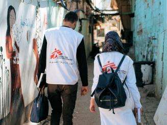 MSF field workers provides home-based care to around 170 elderly women and men with chronic diseases and mobility problems living inside the Burj el-Barajneh refugee camp.