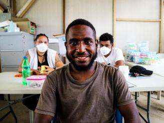 Brian Andrew goes to the MSF TB clinic in Kerema every day to take his medication under supervision. Gulf Province, Papua New Guinea, June 2019.