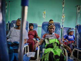 Malawian women during a chemotherapy session at Queen Elizabeth Central Hospital. 