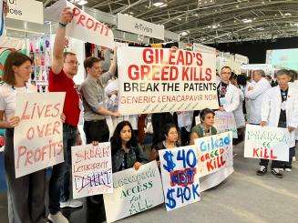 MSF staff protest Gilead IAC2024