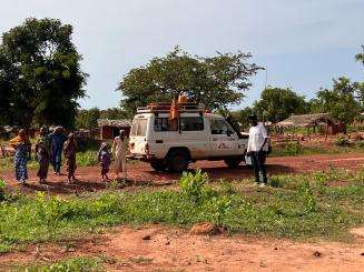 An MSF team arrives in the village of Wogra in Central African Republic