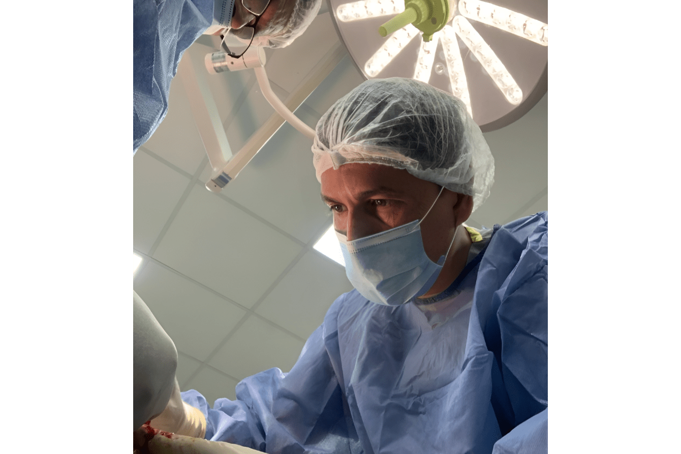 Dr. Aldo Rodriguez, an MSF surgeon, operates on a patient at Nasser Hospital in Gaza