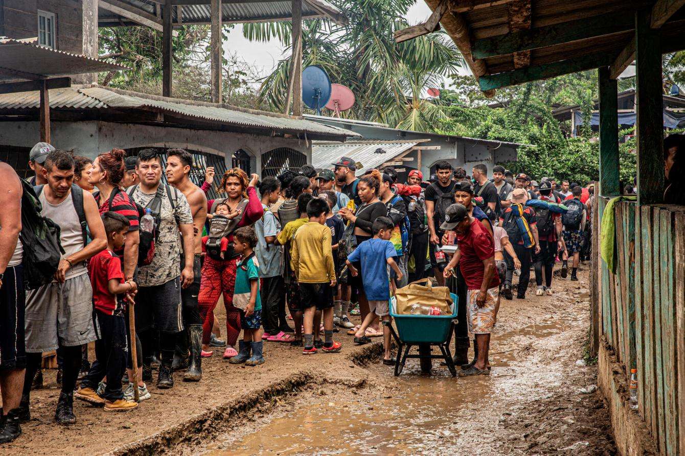 Migrants in Bajo Chiquito, an indigenous community in Panama