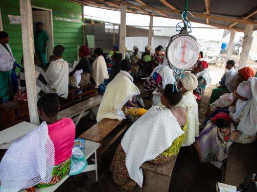 MSF patients wait for post-natal consultations at the MSF maternity clinic in Kanyaruchinya camp, Democratic Republic of Congo. 