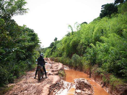 A flooded road in Ikongo, Madagascar