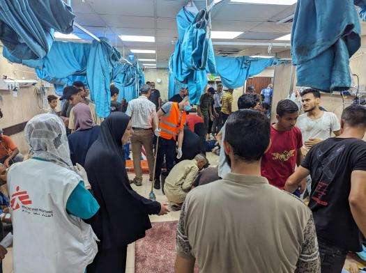 MSF teams at Al-Aqsa Hospital respond to bombings in Gaza's Middle Area, including Nuseirat camp, on June 8.