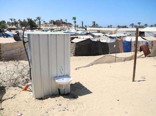 Latrine installed by PARC with the support of MSF in Al Mawasi, Khan Younis, Gaza.