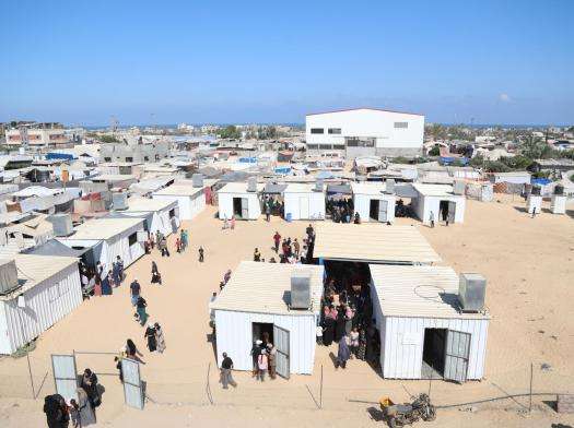 Tents of people sheltering in Al Mawasi, Khan Younis, Gaza