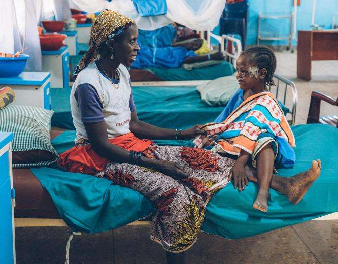 A mother and child noma patient treated by MSF in Nigeria