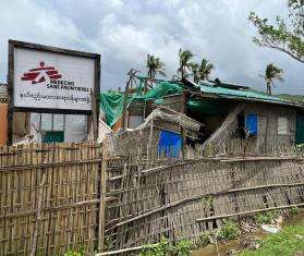 MSF clinic at Kein Nyin Pyin camp Pauktaw, Rakhine State, Myanmar on 22nd June, over one month after Cyclone Mocha