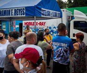 A mobile X-ray machine set up in Tondo providing screening for tuberculosis. 