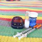 Glucometer, syringes and test strips for patients with diabetes